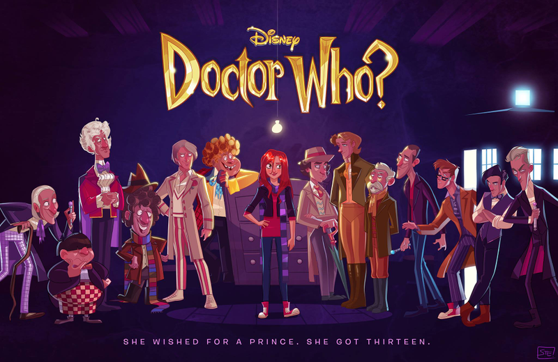 Illustration for article titled Artist reimagines Doctor Who as a Disney movie